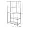 32" x 58" Black Metal 4 Shelf Storage Shelving Unit with Clear Glass Shelves